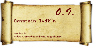 Ornstein Iván névjegykártya